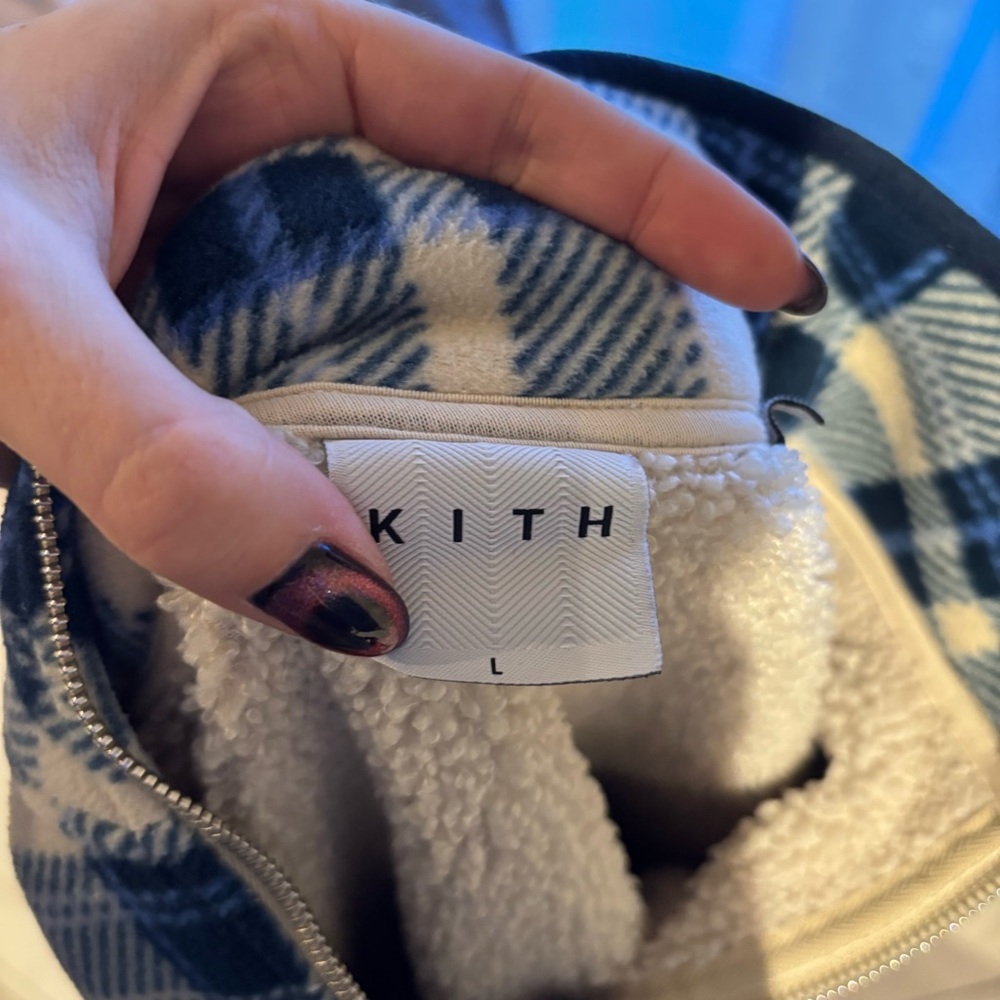 Kith Blue and Cream Plaid Fleece Jacket - Picture 4 of 4